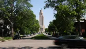 The Nebraska State Capitol is seen in Lincoln, Nebraska, on May 14, 2024.