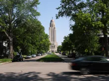 The Nebraska State Capitol is seen in Lincoln, Nebraska, on May 14, 2024.