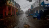 An empty street as Hurricane Beryl hit Kingston, Jamaica, on July 3, 2024. Beryl caused widespread damage in several island nations as it crossed the Caribbean and then hit the city of Houston.