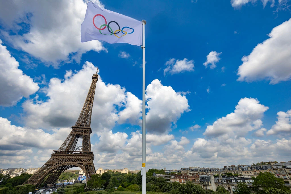 The Olympic flag flutters during a practice session at Eiffel Tower Stadium in Paris on July 24, 2024, ahead of the 2024 Olympic Games.?w=200&h=150