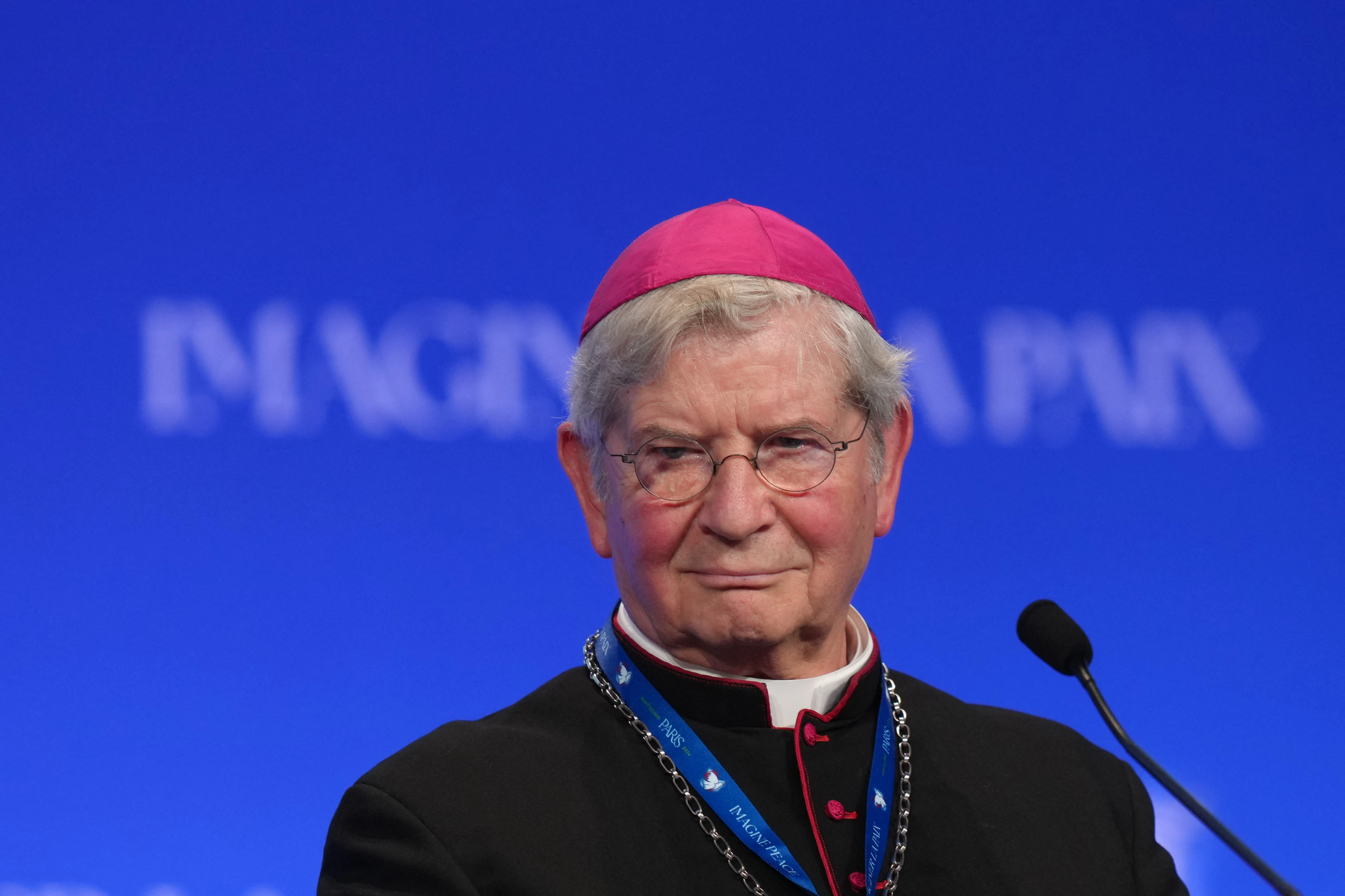 Paris Archbishop Laurent Ulrich, seen taking part in the International Meeting for Peace in Paris,on Sept. 22, 2024, condemned the firing of a Catholic school administrator accused of violating French laws prohibiting religious expression in educational settings. ?w=200&h=150