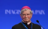 Paris Archbishop Laurent Ulrich, seen taking part in the International Meeting for Peace in Paris,on Sept. 22, 2024, condemned the firing of a Catholic school administrator accused of violating French laws prohibiting religious expression in educational settings. 