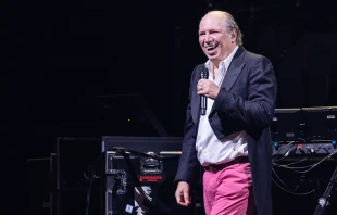 German film score composer and record producer Hans Zimmer performs during the “Hans Zimmer Live North American Tour 2024” at Scotiabank Arena on Sept. 19, 2024, in Toronto. Credit: Mathew Tsang/Getty Images