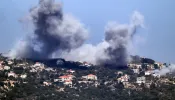 A cloud of smoke erupts during an Israeli air strike on the village of Sujud in southern Lebanon on Sept. 25, 2024. Israel announced dozens of new air strikes on Hezbollah strongholds in Lebanon on Sept. 24, a day after 492 people, including 35 children, were killed in the deadliest bombardment since a devastating war in 2006.