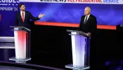 Republican vice presidential candidate Sen. JD Vance, R-Ohio, and Democratic vice presidential candidate Minnesota Gov. Tim Walz, participate in a debate at the CBS Broadcast Center on Oct. 1, 2024 in New York City.