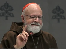 Cardinal Sean Patrick O’Malley attends a press conference to present the first report of the Pontifical Commission for the Protection of Minors on Oct. 29, 2024, at the Vatican.