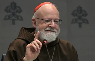 Cardinal Sean Patrick O’Malley attends a press conference to present the first report of the Pontifical Commission for the Protection of Minors on Oct. 29, 2024, at the Vatican. Credit: TIZIANA FABI/AFP via Getty Images