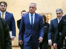 Robert F. Kennedy Jr., President-elect Donald Trump’s nominee to be secretary of Health and Human Services, arrives for meetings at the Hart Senate Office Building on Capitol Hill on Dec. 16, 2024, in Washington, D.C.