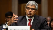 Jay Bhattacharya testifies during a US Senate Committee on Health, Education, Labor, and Pensions hearing on his nomination to be Director of the National Institutes of Health (NIH), on Capitol Hill in Washington, DC, on March 5, 2025.