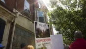 The Pro-Life Coalition of Pennsylvania holds a "Mercy Witness for Life" rally on July 23, 2016, outside of the former site of Dr. Kermit Gosnell's closed abortion clinic in Philadelphia. Gosnell was convicted of the first-degree murder of three infants, the involuntary manslaughter of his patient Karnamaya Mongar, and other felony counts.