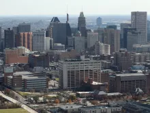 An aerial view of Baltimore skyline on Dec. 1, 2016.