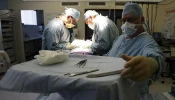 Consultant Surgeon Andrew Ready and his team conduct a live donor kidney transplant at The Queen Elizabeth Hospital Birmingham on June 9, 2006, in Birmingham, England.