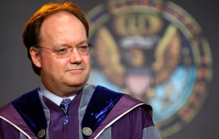 Georgetown University President John DeGioia attends a ceremony at which an honorary degree was bestowed on AFL-CIO President John Sweeney on Sept. 3, 2009, in Washington, D.C. Credit: Alex Wong/Getty Images