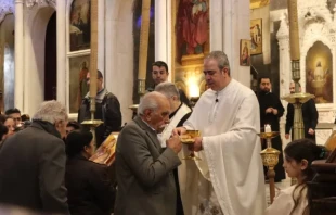 Holy Mass is celebrated in Mariamite Greek Melkite Catholic Cathedral, Damascus, on Dec. 15, 2024. Credit: Lama Ghosn/ACI MENA