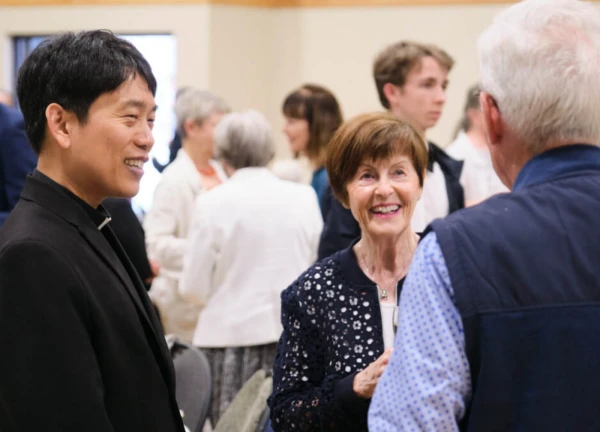 Father Paul Goo at the centennial celebration for St. Anthony’s in West Vancouver, British Columbia, in June 2024. Credit: Nicholas Elbers/The B.C. Catholic