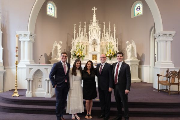 The Smith family at the motherhouse for the Nashville Dominican sisters on the solemnity of the Assumption, Thursday, Aug. 15, 2024. Credit: Photo courtesy of Colin Smith