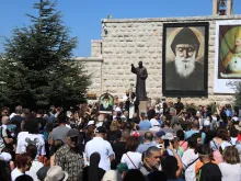 Thousands turned out for a Eucharistic procession followed by the holy liturgy at the St. Charbel Hermitage and the monastery of St. Maroun Annaya on July 22, 2024.