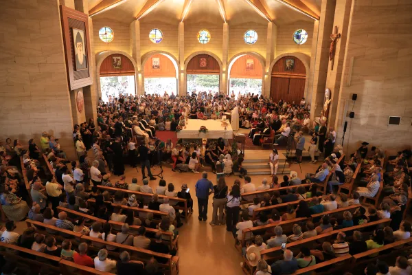 Following a Eucharistic procession, the holy liturgy was celebrated at the St. Charbel Hermitage and the monastery of St. Maroun Annaya on July 22, 2024. Credit: Marwan Semaan/ACI MENA