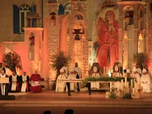 An estimated 7,000 people gathered to celebrate the beatification of Patriarch Estephan Douaihy on Aug. 2, 2024, in Bkerké, Lebanon.