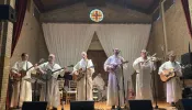 The Hillbilly Thomists perform at St. Francis Hall in Washington, D.C., as part of their ongoing Marigold Tour on Aug. 8, 2024.