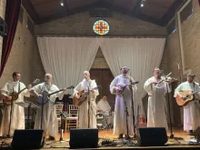 The Hillbilly Thomists perform at St. Francis Hall in Washington, D.C., as part of their ongoing Marigold Tour on Aug. 8, 2024.