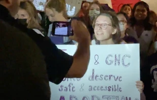 Pro-choice protesters at the University of San Diego on Nov. 11, 2021. Screenshot of Students for Life in America video