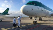 Blessing of a plane at Dublin Airport.