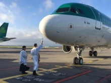 Blessing of a plane at Dublin Airport.