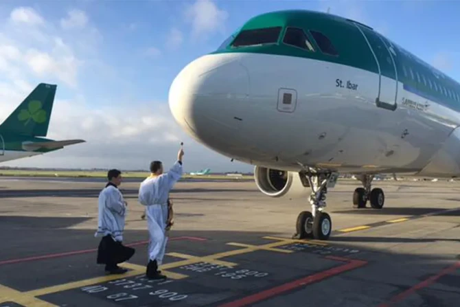 Blessing of a plane at Dublin Airport (file image)