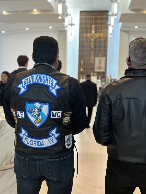 Cyclists at Our Lady of Guadalupe Church in Doral, Florida, before the 50-mile Annual Archbishop's Motorcycle Ride on Sunday, Jan. 26, 2025. Credit: Juan DiPrado/Archdiocse of Miami