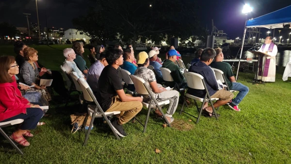 Catholics attend Mass via the Apostleship of the Sea Ministry in Honolulu, Sunday, Dec. 15, 2024. Credit: Deacon Marlowe Sabater