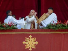 Pope Francis delivers the urbi et orbi address in St. Peter's Square, Wednesday, Dec. 25, 2024.