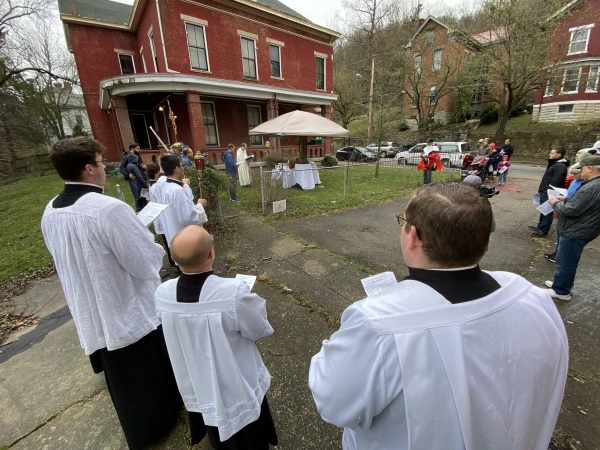 The rectory attached to Our Lady of Perpetual Help Catholic Church. The Serenelli Project is expecting to buy both the church and the rectory by late 2025. Credit: The Serenelli Project