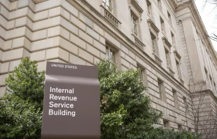 A sign outside the Internal Revenue Service building in downtown Washington, D.C. Credit: Rob Crandall/Shutterstock