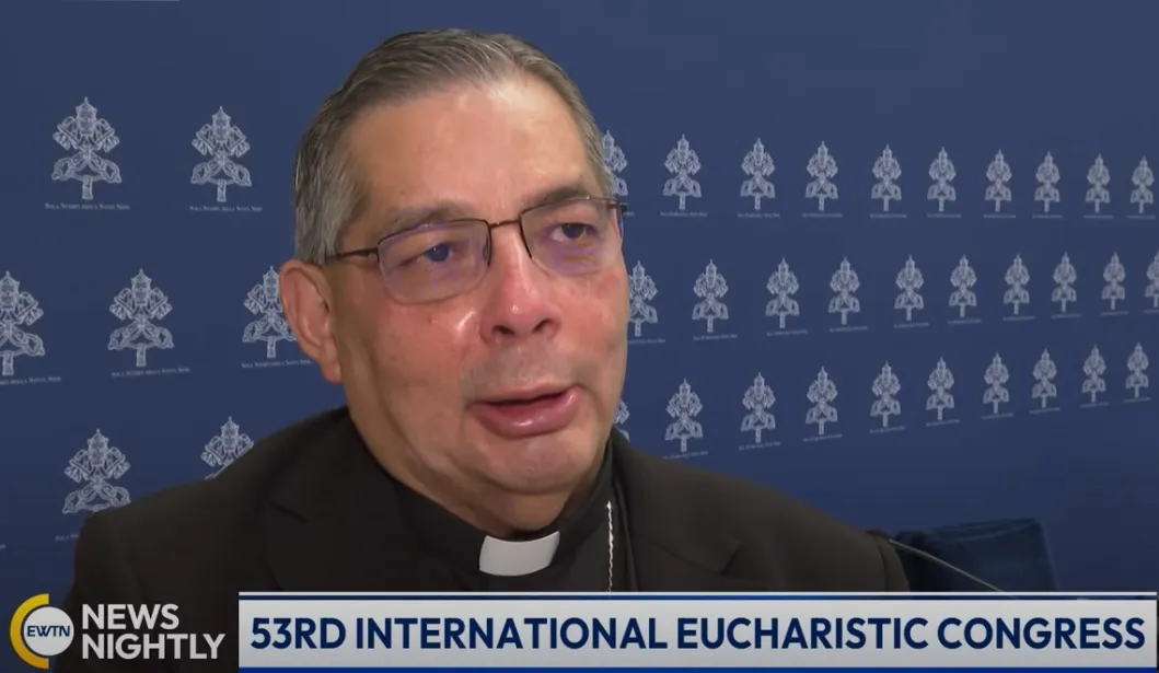 Archbishop Alfredo José Espinoza Mateus, SDB, discusses the upcoming International Eucharistic Congress to be held Sept. 8–15, 2024, in Quito, Ecuador, on “EWTN News Nightly” May 21, 2024.?w=200&h=150