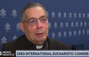 Archbishop Alfredo José Espinoza Mateus, SDB, discusses the upcoming International Eucharistic Congress to be held Sept. 8–15, 2024, in Quito, Ecuador, on “EWTN News Nightly” May 21, 2024. Credit: “EWTN News Nightly” screen shot