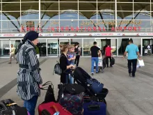 Erbil International Airport entry in Erbil, Iraq.