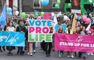 Thousands of pro-life activists participate in the Ireland March for Life on May 6, 2024, marching from St. Stephen’s Green in central Dublin to the Irish Parliament. Credit: Courtesy of Pro Life Campaign