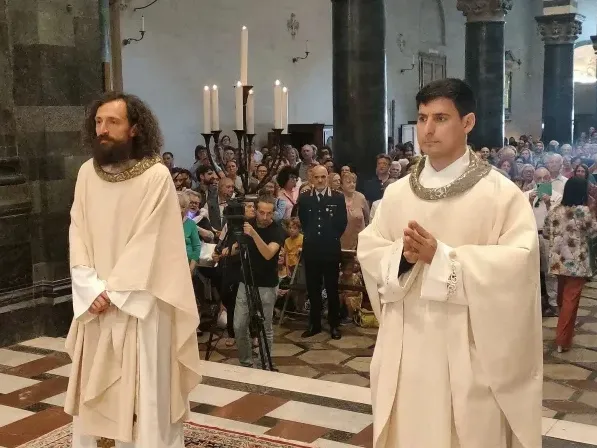 In his homily prior to ordaining Father Guilio Vannucci and Father Michele Di Stefano, Bishop Giovanni Nerbini noted that "The Lord has not chosen administrators or supermen, but simple and always generous people." Credit: Diocese of Prato