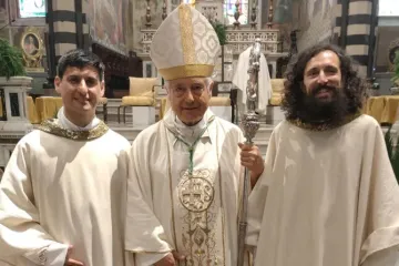 Two newly ordained Italian priests