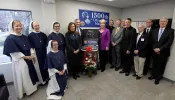Sisters of Life attend a dedication ceremony for the ultrasound machine donated by the Knights of Columbus to the First Choice Women's Resource Center in New Brunswick, New Jersey.