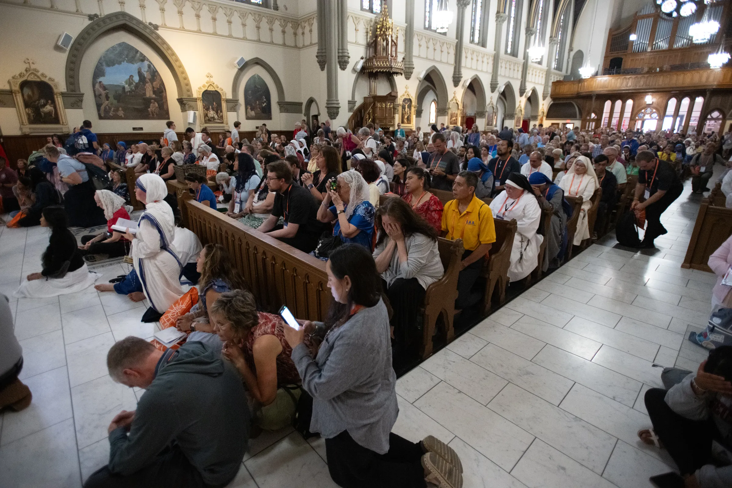 Packed adoration chapel at National Eucharistic Congress overflows with devotion to Jesus