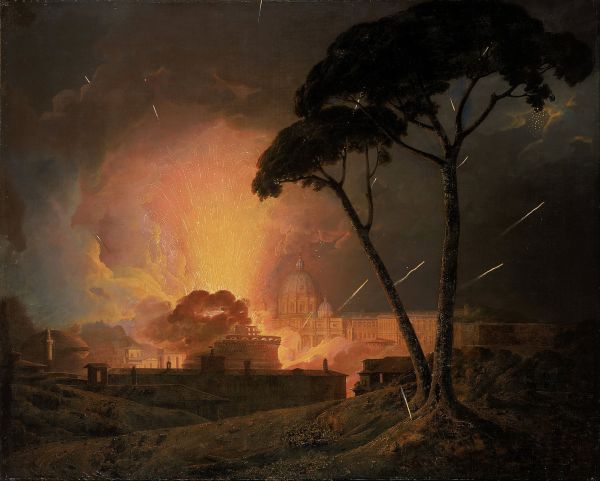 A 1775 painting of the fireworks display by Joseph Wright of Derby. Credit: Walker Art Gallery, Public domain via Wikimedia Commons