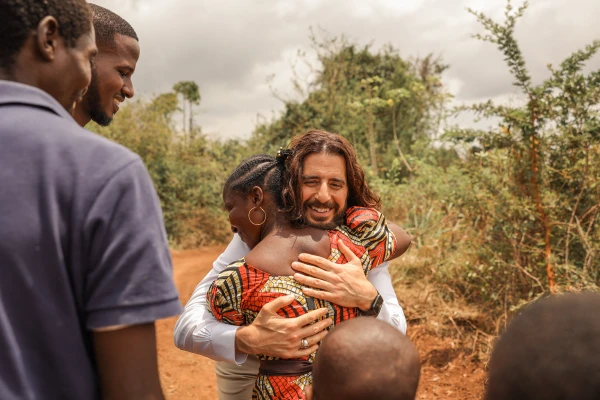 Catholic actor Jonathan Roumie visits Tanzania as part of a trip meeting the children he sponsors through the Catholic charity Unbound. Credit: Unbound