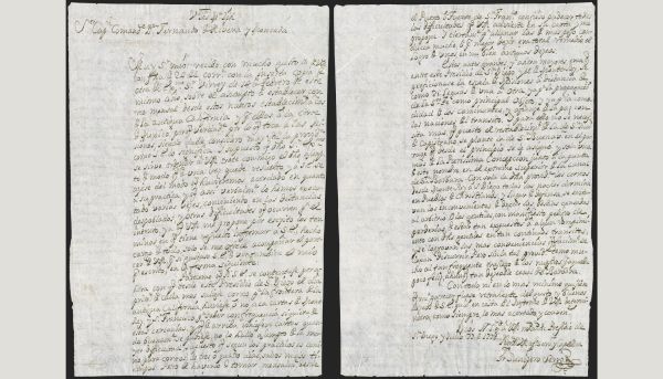 A two-page letter from 1776 written by St. Junípero Serra failed to sell at a New York auction on Sept. 26, 2024, after the auction house declined a $70,000 offer, having expected to fetch around $100,000. Credit: Courtesy of Robert A. Siegel Auction Galleries