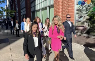 Members of the Kappa Kappa Gamma sorority, biological women’s sports activist Riley Gaines, and lawyers from the Independent Women’s Law Center approach the 10th Circuit Courthouse in Denver on May 14, 2024. Credit: Photo courtesy of Independent Women’s Forum