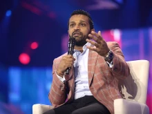 Kash Patel speaks at the 2022 AmericaFest at the Phoenix Convention Center in Phoenix.