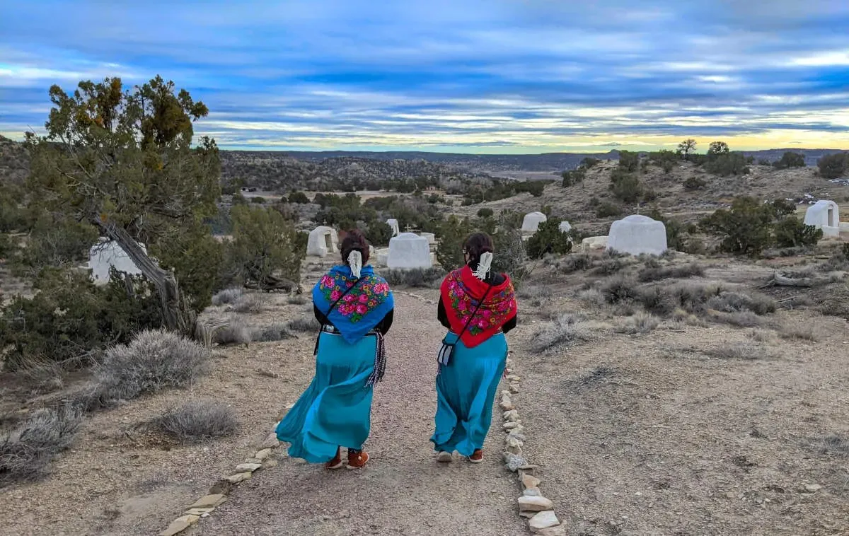 Two women enjoy the Saint Kateri Rosary Walk, still under construction in Gallup, N.M.?w=200&h=150