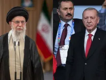 Iranian Supreme Leader Ayatollah Ali Khamenei (left) and Turkish President Recep Tayyip Erdoğan.