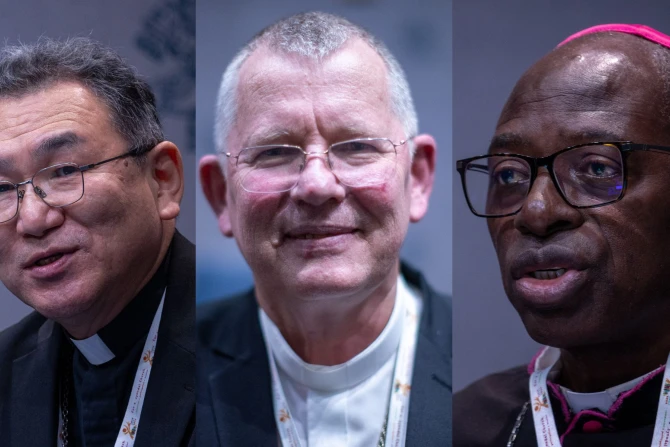 Archbishop Tarcisio Isao Kikuchi, SVD; Archbishop Jaime Spengler, OFM; and Archbishop Ignace Bessi Dogbo